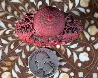 Chinese Cinnabar Snuff Bottle	2.5in H	
