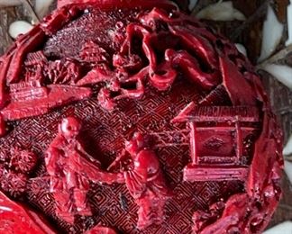 Chinese Cinnabar Snuff Bottle	2.5in H	
