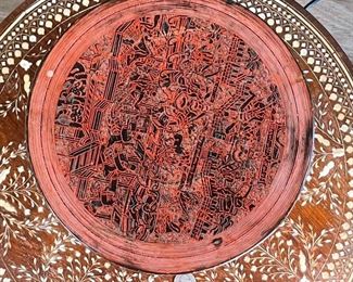 Hand Painted  Burmese Lacquer Betel Box	8.5in H  x 9.75 in diameter	
