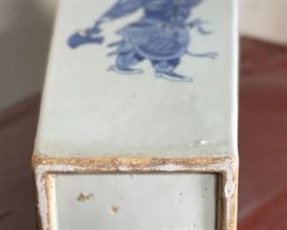 1 Chinese Blue & White Porcelain Vase Square Warrior Vases PAIR	24 x 7 x 7in	HxWxD
