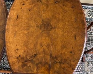 3pc Antique Burl Wood Nesting Tables Oval	24 x 22 x 15	HxWxD
