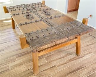 Antique Chinese Rustic Door Dining Table Iron & Wood	30.5 x 51 x 94H	HxWxD
