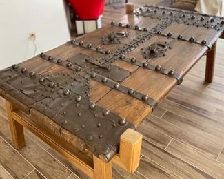 Antique Chinese Rustic Door Dining Table Iron & Wood	30.5 x 51 x 94H	HxWxD
