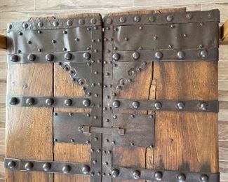 Antique Chinese Rustic Door Dining Table Iron & Wood	30.5 x 51 x 94H	HxWxD
