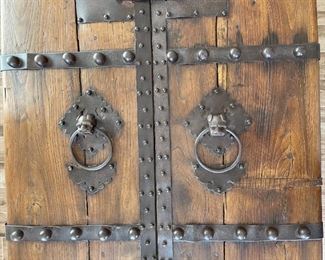 Antique Chinese Rustic Door Dining Table Iron & Wood	30.5 x 51 x 94H	HxWxD
