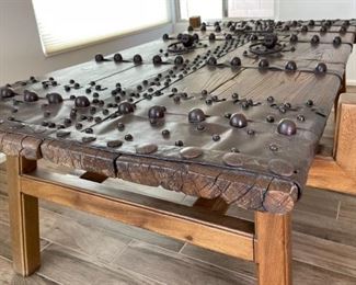 Antique Chinese Rustic Door Dining Table Iron & Wood	30.5 x 51 x 94H	HxWxD
