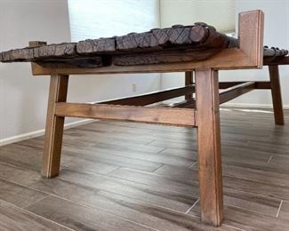 Antique Chinese Rustic Door Dining Table Iron & Wood	30.5 x 51 x 94H	HxWxD
