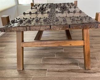 Antique Chinese Rustic Door Dining Table Iron & Wood	30.5 x 51 x 94H	HxWxD
