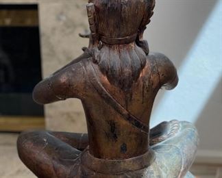 2ft Antique Carved Wood Buddha Statue/Sculpture	25 x 18 x 12.5in	HxWxD
