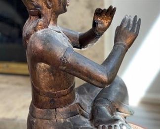 2ft Antique Carved Wood Buddha Statue/Sculpture	25 x 18 x 12.5in	HxWxD
