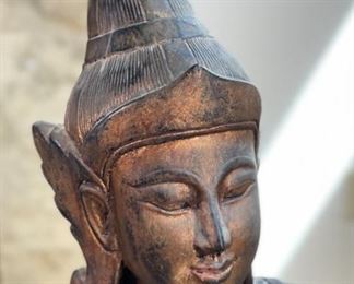 2ft Antique Carved Wood Buddha Statue/Sculpture	25 x 18 x 12.5in	HxWxD
