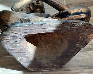 2ft Antique Carved Wood Buddha Statue/Sculpture	25 x 18 x 12.5in	HxWxD
