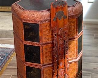 Large Chinese Stacking Wedding Basket Rattan	35 x 19 x 18in	HxWxD
