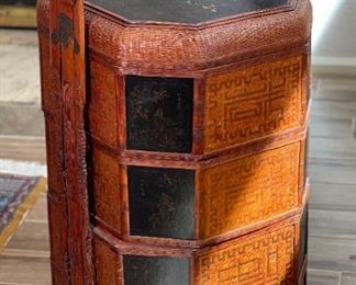 Large Chinese Stacking Wedding Basket Rattan	35 x 19 x 18in	HxWxD
