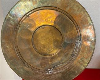 22in Brass & Copper GAJALAKSHMI  Wall plate  Platter Tanjore	22 inches diameter	
