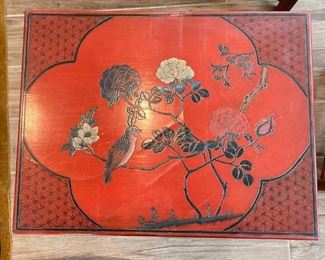 4pc Chinoiserie Red Asian Nesting Tables	24 x 22 x 16.25in	HxWxD
