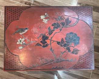 4pc Chinoiserie Red Asian Nesting Tables	24 x 22 x 16.25in	HxWxD

