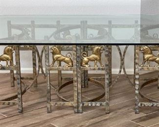 Iron & Glass Lion Coffee Table	22 x 43.5 x 64	HxWxD
