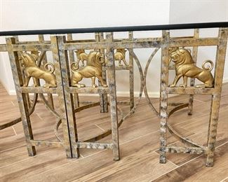 Iron & Glass Lion Coffee Table	22 x 43.5 x 64	HxWxD
