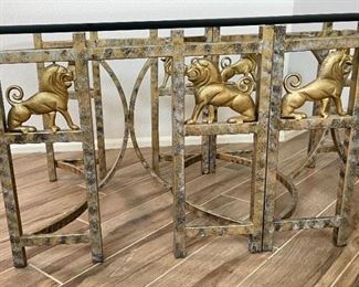 Iron & Glass Lion Coffee Table	22 x 43.5 x 64	HxWxD
