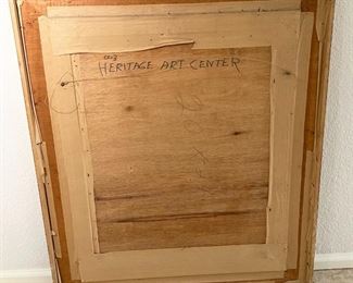 Original Art Demetrico Diego Man with Rooster Painting	Frame: 33.5 x 28.5 Image: 23.5 x 18.5	
