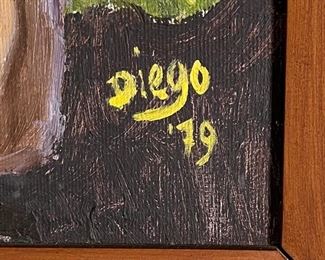 Original Art Demetrico Diego Woman with Tea Painting	Frame: 32 x 26Image: 23.75 x 18.75	
