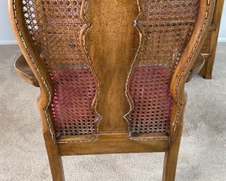 Antique Burl Wood Cane Back Chair	39x23x24in	HxWxD
