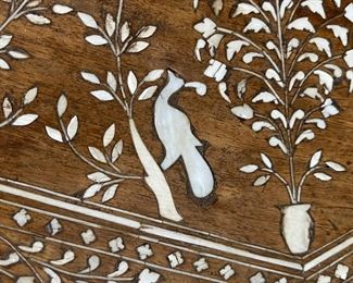 Antique Moroccan Bone Inlay Octagon Side Table folding	26x26x26in	HxWxD
