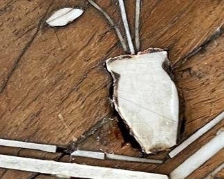 Antique Moroccan Bone Inlay Octagon Side Table folding	26x26x26in	HxWxD
