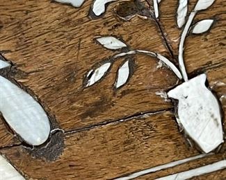 Antique Moroccan Bone Inlay Octagon Side Table folding	26x26x26in	HxWxD
