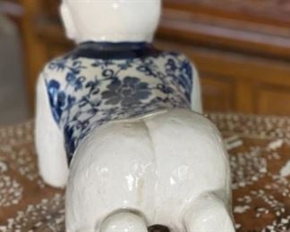 AS-IS Chinese Porcelain Opium Pillow  Blue & White	9 x 6.5 x 14.5	HxWxD
