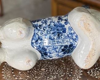 AS-IS Chinese Porcelain Opium Pillow  Blue & White	9 x 6.5 x 14.5	HxWxD
