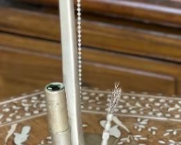 Antique Chinese Poppy Opium Pipe Etched Silver	11.5 inches high	
