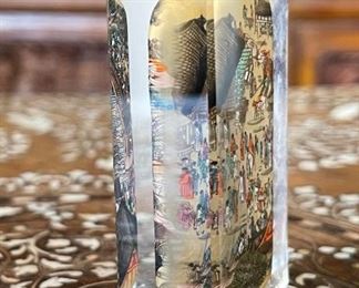 Chinese Inside Reverse Hand Painted Glass Perfume/Snuff Bottle  #1	3 inches high	
