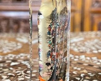 Chinese Inside Reverse Hand Painted Glass Perfume/Snuff Bottle  #1	3 inches high	
