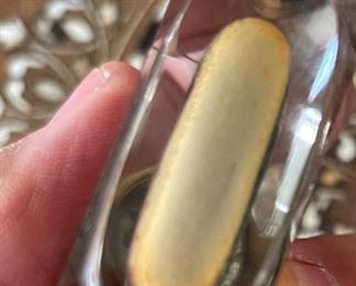 Chinese Inside Reverse Hand Painted Glass Perfume/Snuff Bottle  #1	3 inches high	
