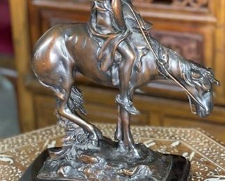 James Earle Fraser End of The Trail Bronze Statue Sculpture	14 x 6 x 12in	HxWxD
