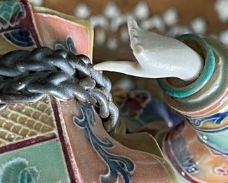 As-Is Japanese Porcelain Woman figurine signed basket	10.75 inches high	
