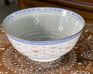 Jingdezhen China Porcelain Bowl	4.5 x 9.75in diameter	
