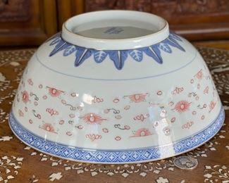 Jingdezhen China Porcelain Bowl	4.5 x 9.75in diameter	
