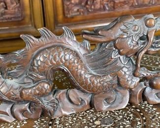 Hand Carved Chinese Wood Dragon	7 x 2.5 x 16in	HxWxD
