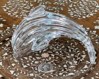 Waterford Crystal Dolphin Figurine / Paperweight	3.5 x 2.25 x 5.25in	HxWxD
