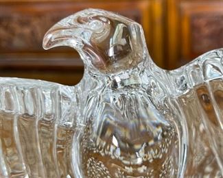 Vintage Baccarat (France) Clear Crystal Glass Napoleonic Eagle Figurine Signed	7 x 5 x 2.5in	HxWxD

