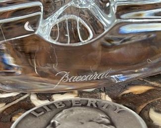 Vintage Baccarat (France) Clear Crystal Glass Napoleonic Eagle Figurine Signed	7 x 5 x 2.5in	HxWxD
