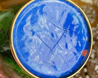 2pc 8in Cloisonne Vases PAIR Large	8in H x 2.5in  Diameter at opening	
