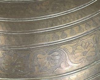 Hammered Brass Vase	9.5in H  x 5.5 in diameter at opening	
