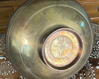 Hammered Brass Vase	9.5in H  x 5.5 in diameter at opening	
