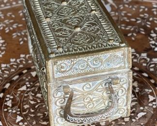 Chinese Antique Etched Brass Box Hinged #2	4x6x3in	HxWxD
