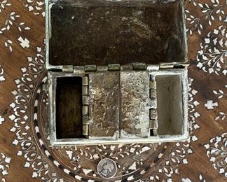 Chinese Antique Etched Brass Box Hinged #2	4x6x3in	HxWxD
