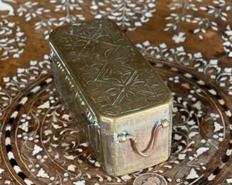 Chinese Antique Etched Brass Box Hinged #3	2.5x5x2.25in	HxWxD
